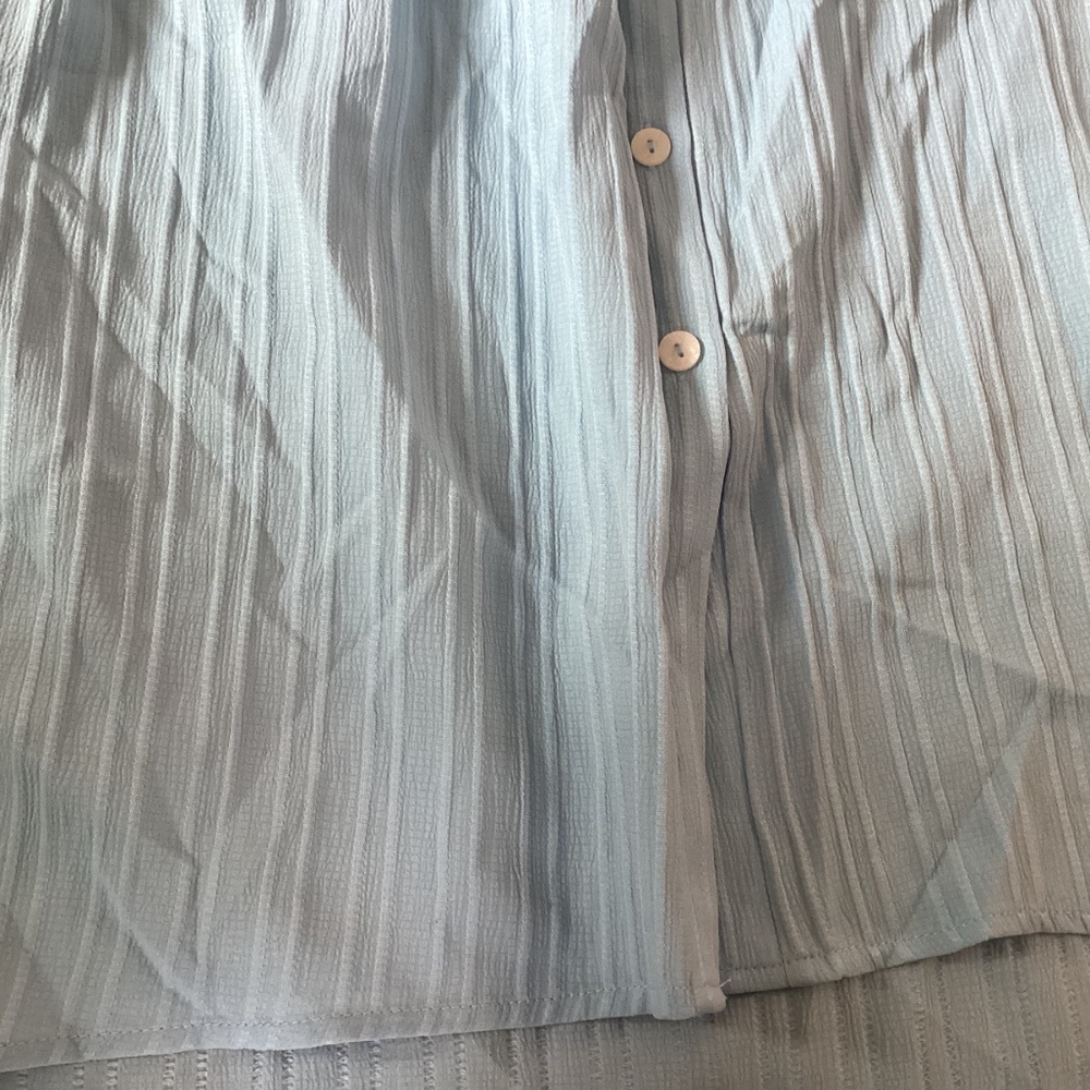 BloomChic Blue Sleeveless Collared Button Up Hi~Lo  Dress  SZ 1X (14~16) - Picture 2 of 4